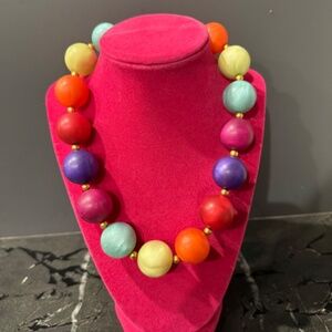 Multicolor Round Bead Resin Necklace